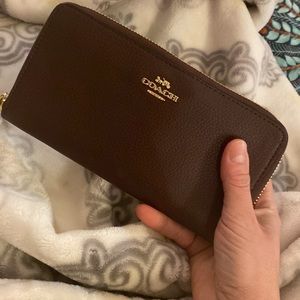 Coach Leather Accordion Zip Wallet